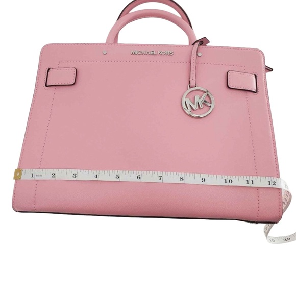 MICHAEL KORS Rayne Medium Saffiano Leather Satchel Crossbody Bag Carnation NWT - Picture 14 of 16